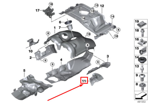 11657852133 - NEW BMW 8 COUPE F92 TURBOCHARGER MOUNTING HEAT SHIELD 11657852133 7852133 GENUINE