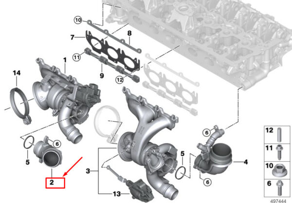 11658089779 - BMW X3 M F97 Exhaust Turbocharger Connecting Pipe 11658089779 NEW Genuine