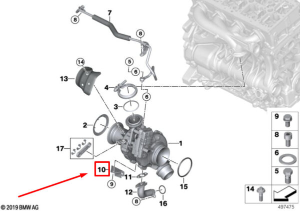 11658513642 - New BMW X4 G02 Turbocharger Support 8513642 11658513642