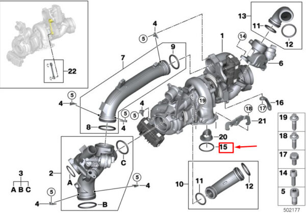 11658594655 - BMW X5 G05 M50dX exhaust manifold/turbocharger gasket 11658594655 NEW ORIGINAL