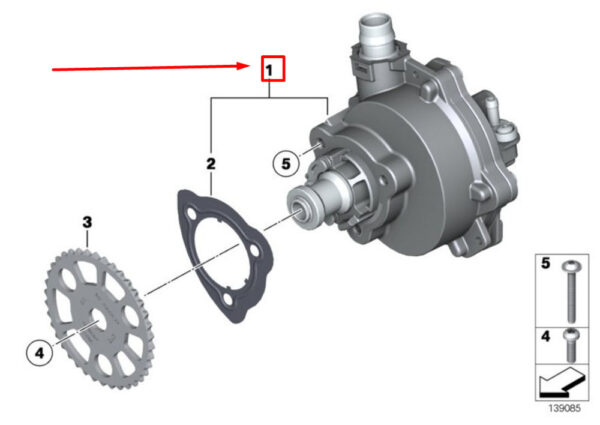 11667519457 - BMW 5 E60 vacuum pump 11667519457 7519457 NEW ORIGINAL