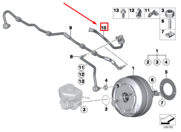 11667602020 - New BMW 3 F30, F80 Vacuum Pipe 11667602020 7602020 Genuine