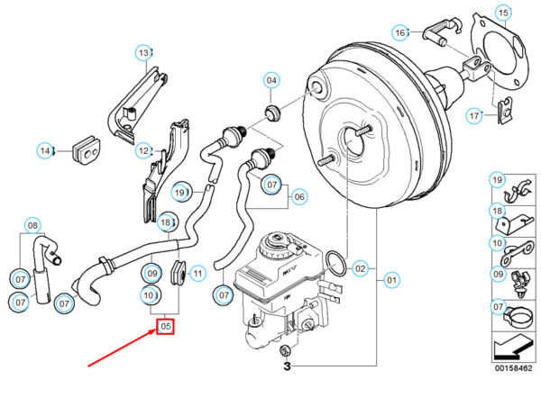 11667610751 - NEW BMW 7 E65 BRAKE BOOSTER VACUUM DIRECTION 11667610751 7610751 ORIGINAL
