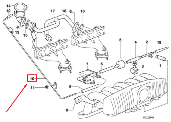 11721427878 - NEW BMW 5 E39 VACUUM PIPE 11721427878 1427878 ORIGINAL