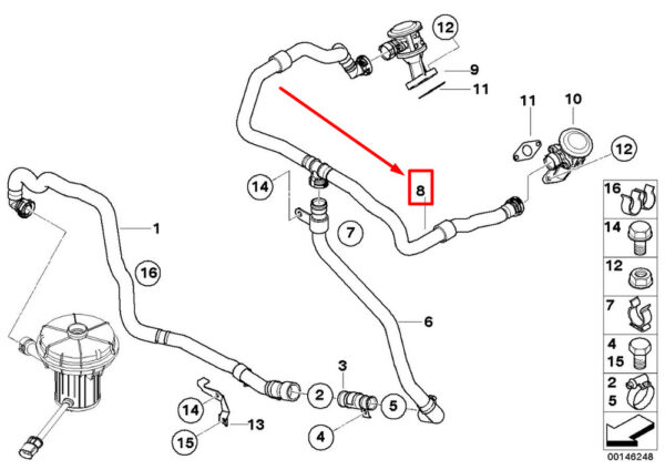 11727835411 - NEU BMW 5 TOURING E61 DRUCKSCHLAUCH ASSY 11727835411 7835411 ORIGINAL