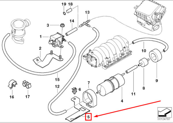 11731715260 - BMW Z8 Roadster E52 Vacuum Controller Holder 1715260 11731715260 NEW ORIGINAL