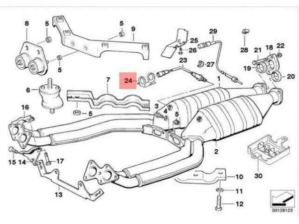 11781402221 - OEM BMW E31 COUPE BRAKET FOR LAMBDA OXYGEN SENSOR CABLE 11781402221 GENUINE