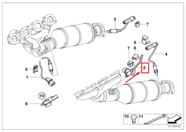 11787540168 - NEW BMW 6 CABRIO E64 LEFT LAMBDA SENSOR 11787540168 7540168 ORIGINAL