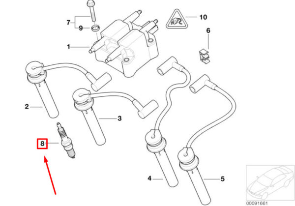 12120031708 - NEW MINI COOPER S R53 HIGH POWER SPARK PLUG 12120031708 ORIGINAL