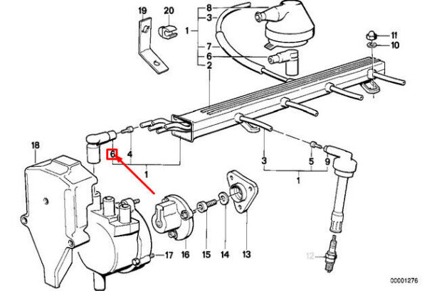 12121311601 - OEM BMW 3 E30 IGNITION WIRING SUPPRESSING SOCKET 12121311601 1311601 GENUINE