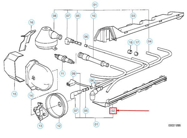 12121727688 - NEW BMW 3 E36 IGNITION WIRING/SPARK PLUG LOWER GUIDE TUBE 12121727688 OEM