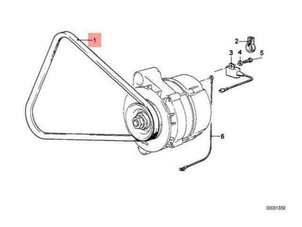 12311284317 - OEM BMW E28 E30 COUPE SEDAN FAN BELT 12311284317 GENUINE NEW