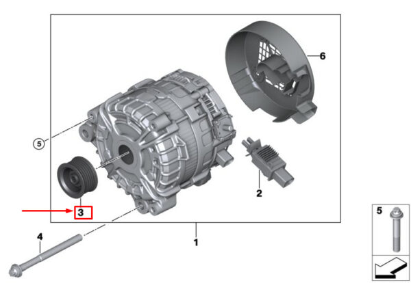 12318629984 - NEW BMW X3 M F97 ALTERNATOR PULLEY 12318629984