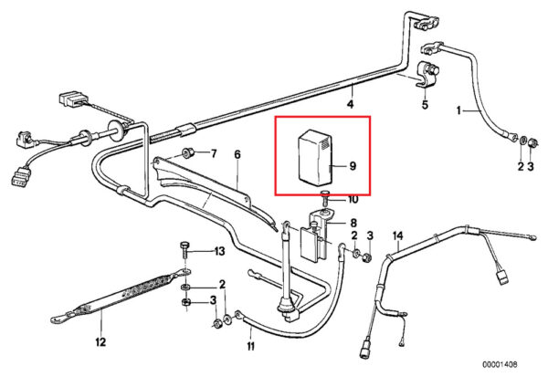 12427514342 - NEW BMW 5 E34 1.8I 83KW BATTERY CABLE BASE 12427514342 OEM