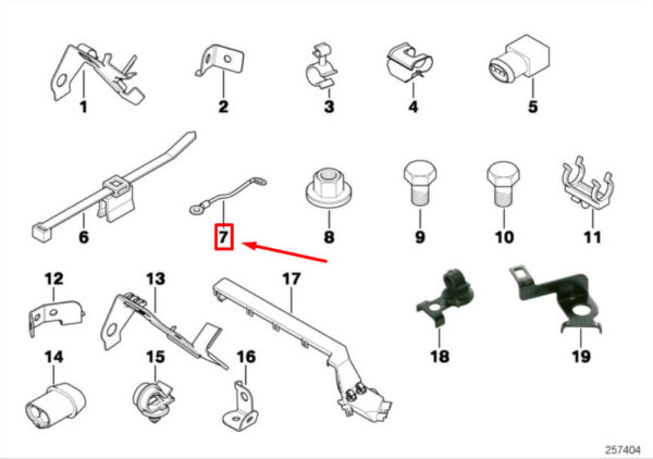 12427522234 - NEW MINI COOPER R50, R53 NEGATIVE BATTERY CABLE 12427522234 7522234 GENUINE