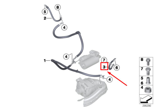 12427621168 - NEW BMW 2 CABRIO F23 EARTH CABLE 7621168 12427621168 ORIGINAL