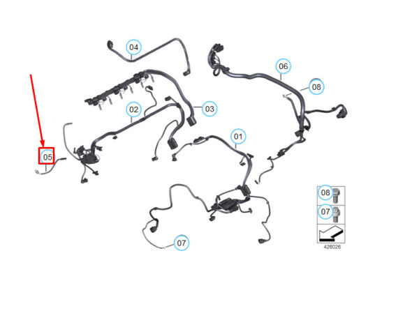 12517593341 - New BMW X4 F26 Wiring Harness Engine Adapter Sensor System 2 12517593341 Genuine