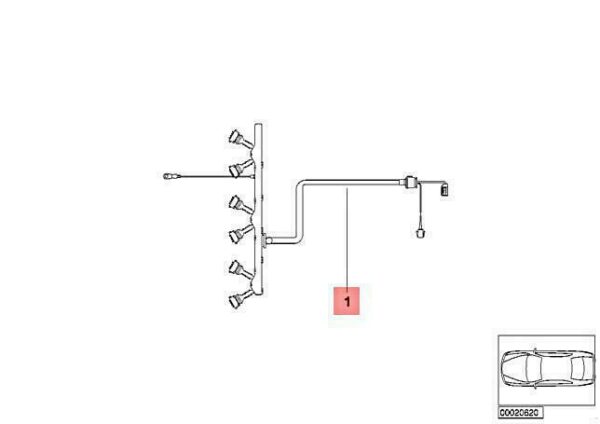 12517796816 - OEM BMW E46 330CD 330D WIRING HARNESS ENGINE INJECTOR MODULE 12517796816 GENUINE