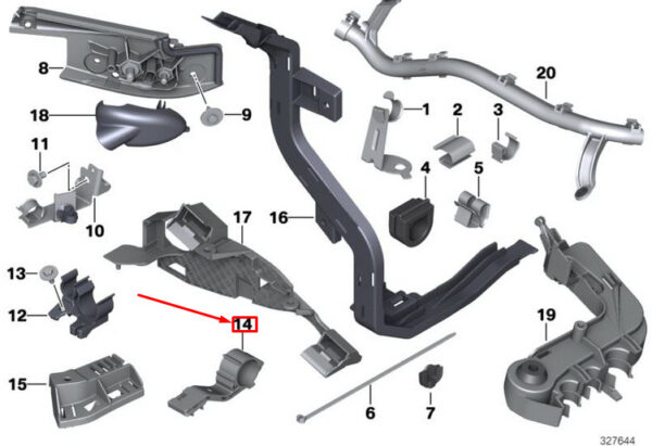 12518509714 - BMW X3 F25 harness mounting holder 12518509714 8509714 NEW REAL