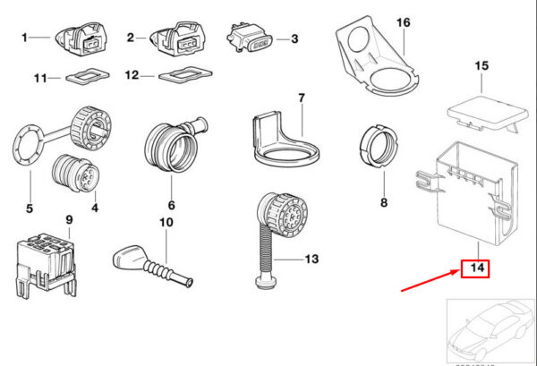 12521405523 - NEW MINI COOPER R50, R53 FUSE BOX 12521405523 1405523 ORIGINAL