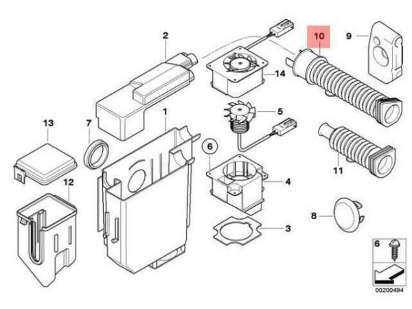 12521433123 - OEM BMW Z3 COUPE CONTROL UNIT BOX PROTECTIVE HOSE 12521433123 GENUINE NEW
