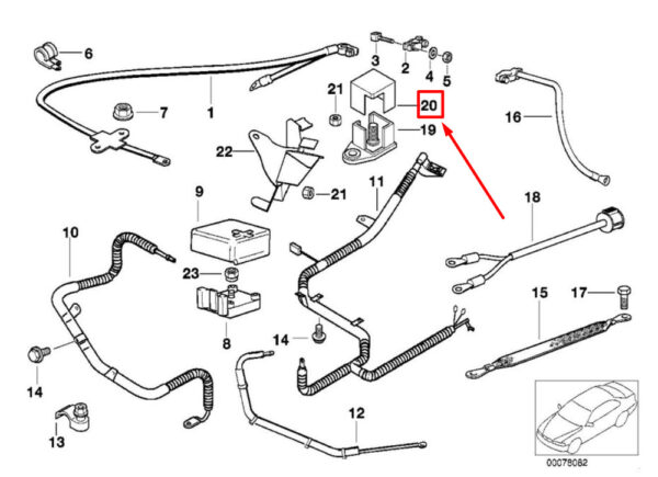 12521435081 - NEW BMW 7 E38 BATTERY SYSTEM CABLE COVER 12521435081 1435081 ORIGINAL