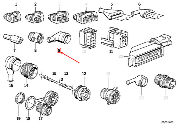 12521711262 - NEW BMW 5 SERIES E34 WIRING CONNECTORS PROTECTIVE CAP 12521711262