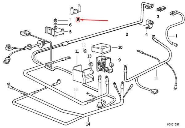 12521714254 - NEW BMW 5 SERIES E34 BATTERY CABLE COVER 12521714254 1714254