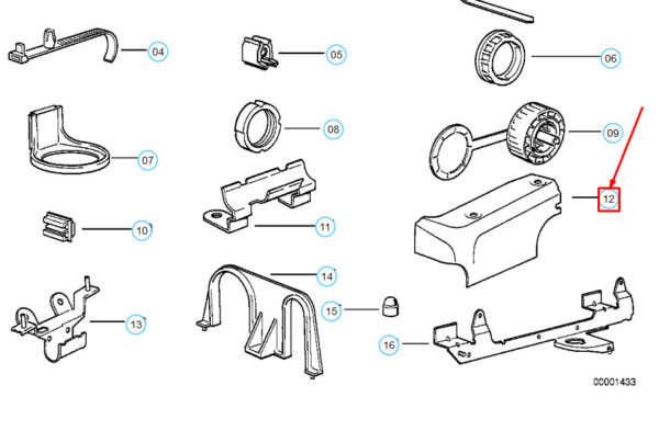 12521724120 - BMW 5 E34 Engine Harness Mounts Right Cover 12521724120 NEW GENUINE