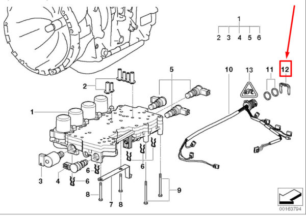 12521732375 - NEW BMW X3 E83 TRANSMISSION FIXING CLAMP 1732375 12521732375 GENUINE