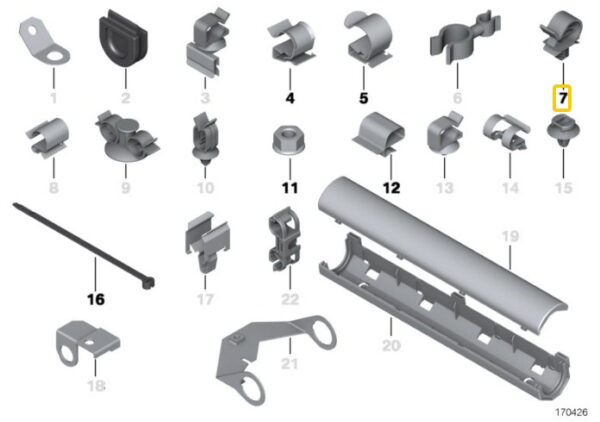 12521741316 - 25x NEU BMW MINI ROLLS ROYCE KABELHALTER CLIP MONTAGE 1741316 12-18 ORIGINAL