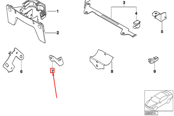 12521747192 - New BMW X5 E53 Cable Holder 12521747192 Genuine
