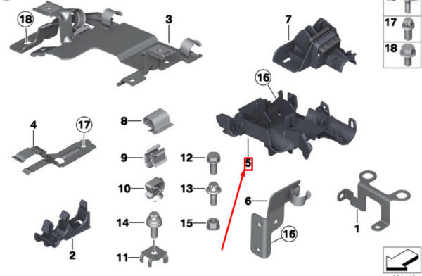 12527584619 - New BMW 1 F01 Wiring Harness Bracket 12527584619 7584619 Genuine