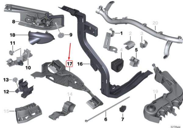 12527640246 - NEW BMW 1 F20 WIRING HARNESS MOUNTING BRACKET 12527640246 7640246