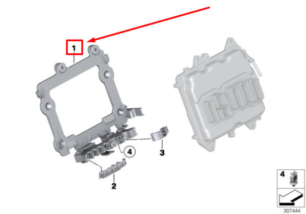 12527843541 - BMW 6 F06 engine computer module support plate 12527843541 7843541 NEW ORIGINAL