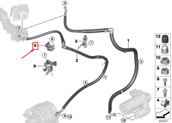 12528591895 - BMW 3 G20 B+ Cable Bracket 12528591895 NEW GENUINE