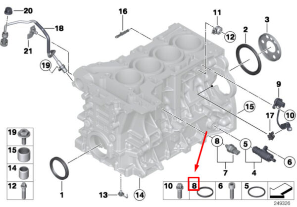 12617614449 - NEW BMW X3 F25 ENGINE BLOCK GASKET 12617614449 7614449 ORIGINAL