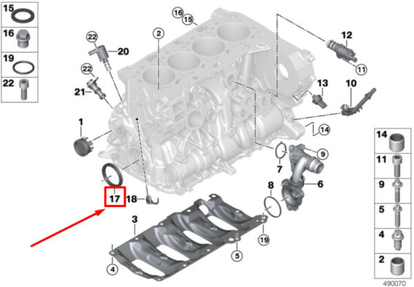 12618647488 - NEW MINI COOPER F56 ENGINE OIL PRESSURE SENSOR 12618647488 8647488 GENUINE