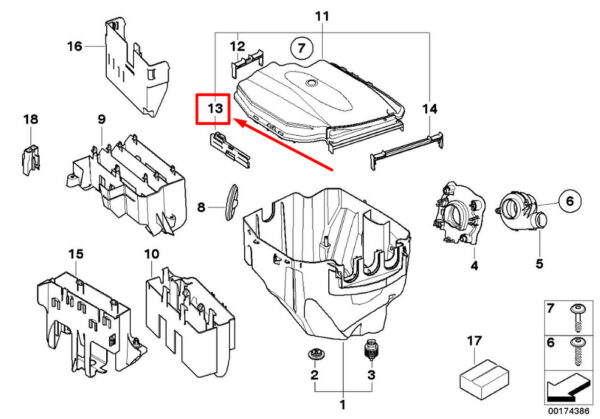 12907528933 - NEW BMW E84 ECU CONTROL UNIT BOX LOCK SLIDER LEVER 7528933 12907528933 ORIGINAL