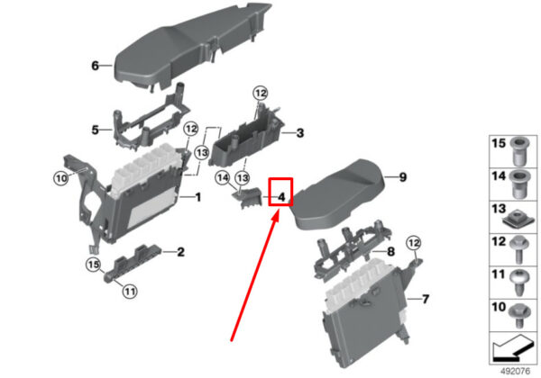 12907935554 - BMW 5 G30 Control Box Unit Holder 12907935554 7935554 NEW GENUINE