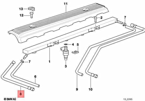 13311427638 - Genuine BMW E36 Z3 Fuel Inlet Pipe 13311427638