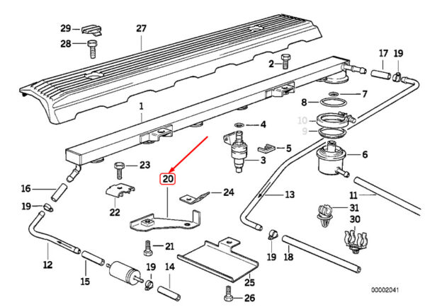 13311730688 - NEW BMW 3 SERIES E36 FUEL PIPE BRACKET 13311730688 1730688