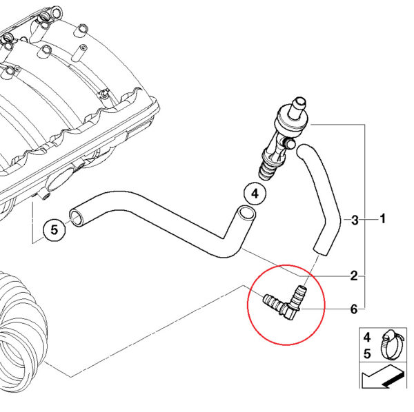 13327503677 - BMW E46 E39 Z3 E36 Air Pants Connector to Intake Boot 13327503677 NEW GENUINE