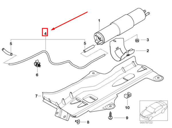 13327561060 - New BMW 3 Cabrio E46 Fuel Pump Regulator Line 7561060 13327561060