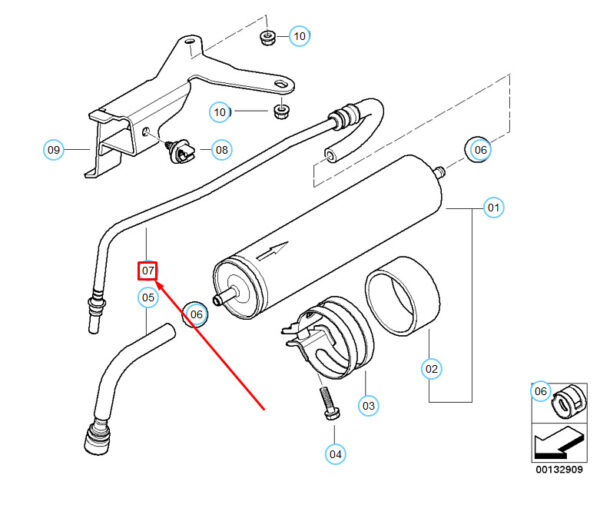 13327796801 - NEW MINI COOPER R50 FUEL INJECTION SUPPLY LINE 13327796801 7796801