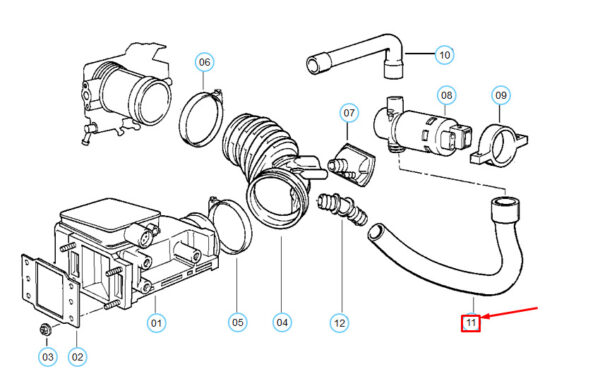 13411247641 - BMW 5 E34 Air Hose 13411247641 1247641 NEW GENUINE
