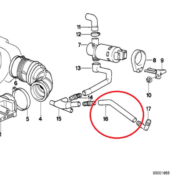 13411721909 - NEW BMW 3 E30 AIR HOSE 13411721909 1721909 GENUINE