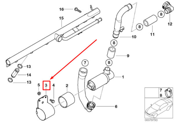 13417831425 - BMW 3 E46 idle adjuster mount 7831425 13417831425 NEW ORIGINAL