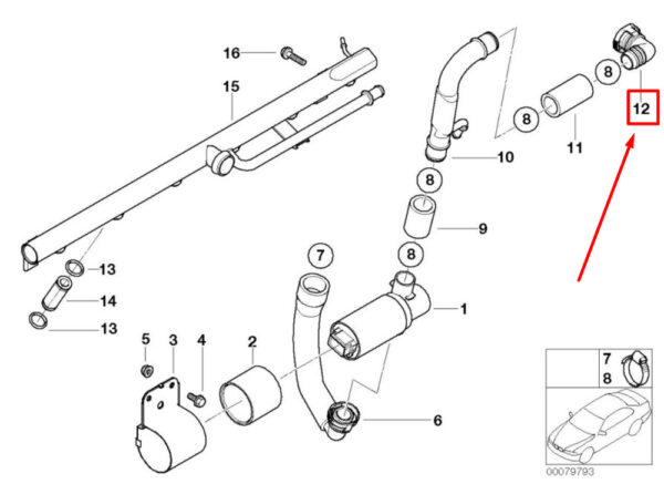 13417831803 - NEW BMW Z4 E86 FUEL AIR TUBE QUICK RELEASE COUPLING 13417831803 7831803 ORIGINAL