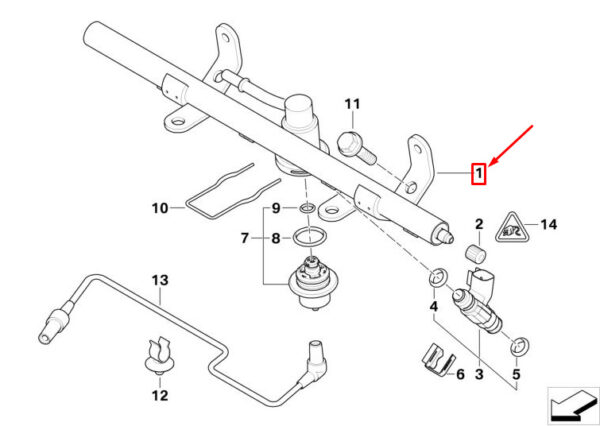 13511521389 - MINI CONVERTIBLE R52 FUEL RAIL 1521389 13511521389 NEW GENUINE